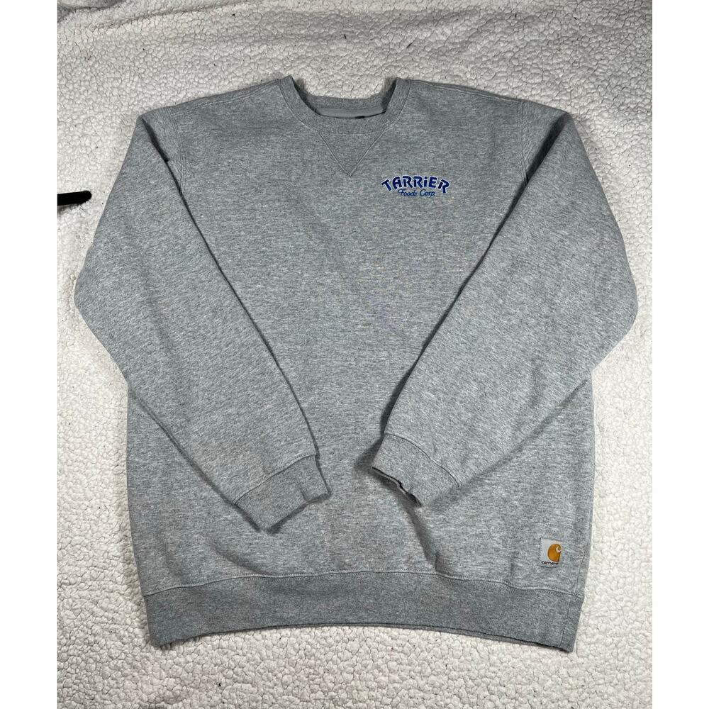 Carhartt Gray Crewneck Sweatshirt with Blue Logo